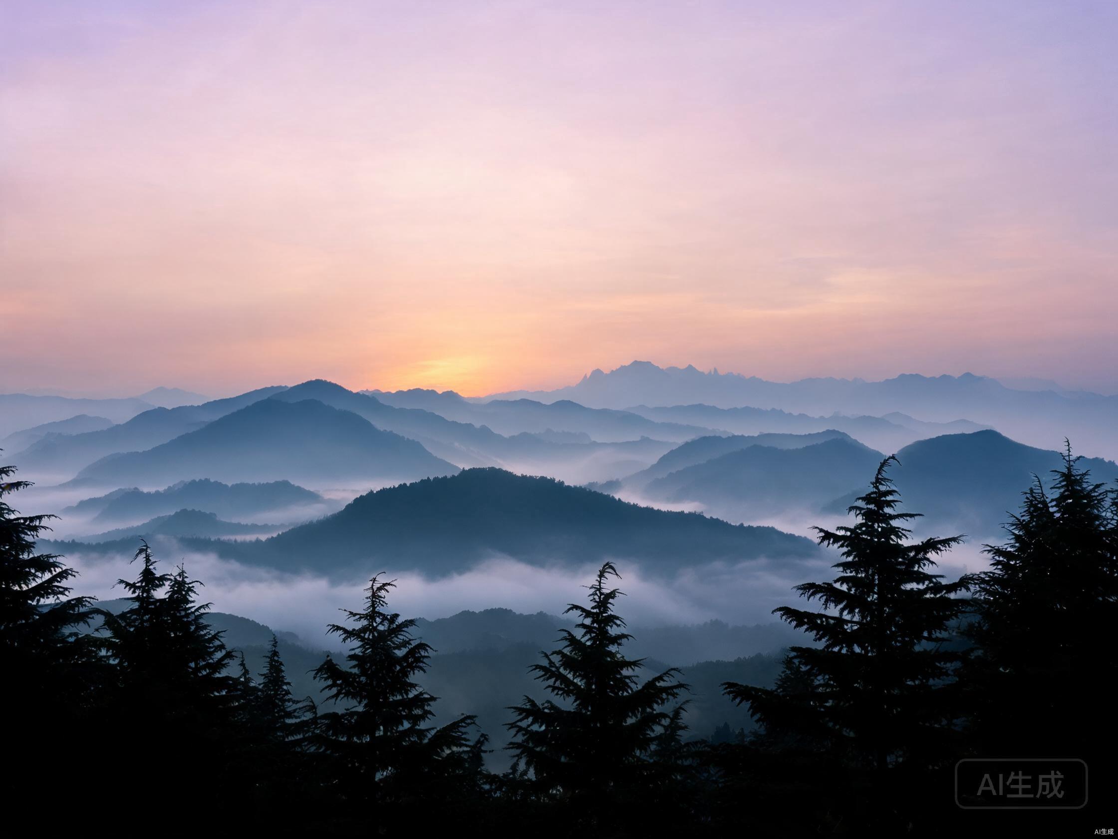 山间日出